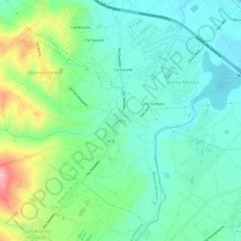 Mappa topografica Cella, altitudine, rilievo