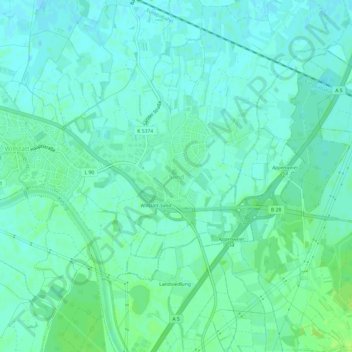 Mappa topografica Sand, altitudine, rilievo