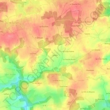 Mappa topografica Catillez, altitudine, rilievo