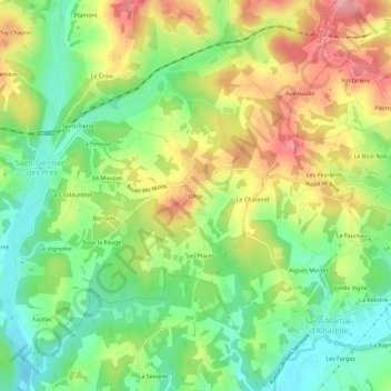 Mappa topografica L'Age, altitudine, rilievo