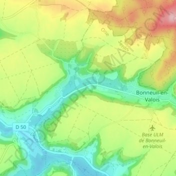 Mappa topografica Sailez, altitudine, rilievo