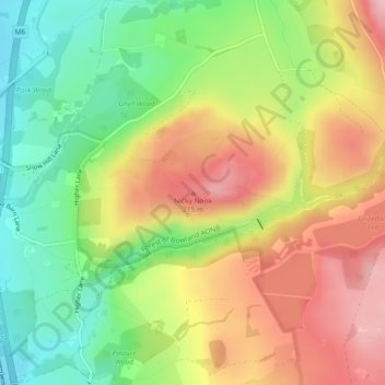Mappa topografica Nicky Nook, altitudine, rilievo