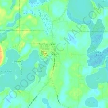 Mappa topografica Delton, altitudine, rilievo