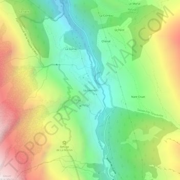 Mappa topografica La Savinaz, altitudine, rilievo