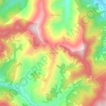 Mappa topografica Eski Emirler, altitudine, rilievo
