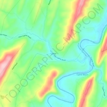 Mappa topografica Cypher, altitudine, rilievo