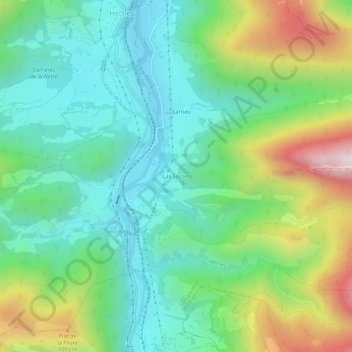 Mappa topografica Las Sosses, altitudine, rilievo