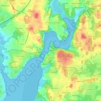 Mappa topografica Tal ar Mor, altitudine, rilievo