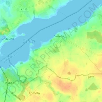 Mappa topografica Guckelsby, altitudine, rilievo