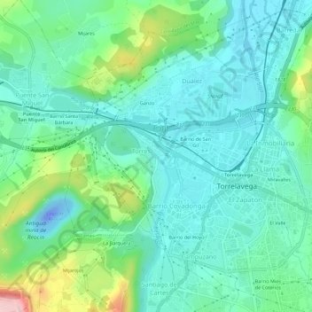 Mappa topografica Barrio El Milagro, altitudine, rilievo