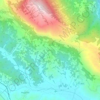 Mappa topografica Scanzano, altitudine, rilievo