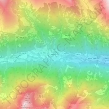 Mappa topografica Migliere, altitudine, rilievo