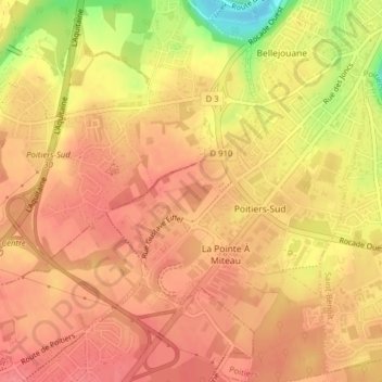 Mappa topografica La Grande Vache, altitudine, rilievo