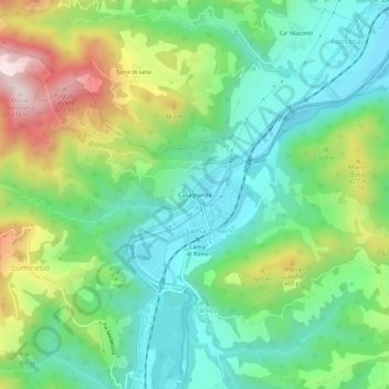 Mappa topografica Casagrande, altitudine, rilievo