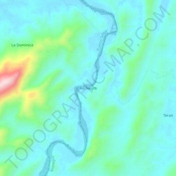 Mappa topografica Rio Negro, altitudine, rilievo
