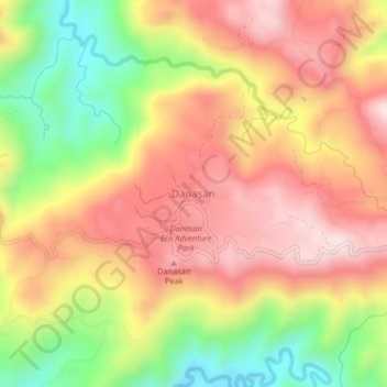 Mappa topografica Danasan, altitudine, rilievo