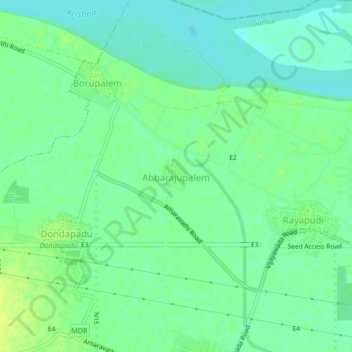 Mappa topografica Abbarajupalem, altitudine, rilievo