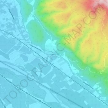 Mappa topografica L'Aumône, altitudine, rilievo
