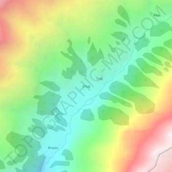 Mappa topografica Chug, altitudine, rilievo