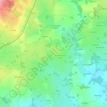 Mappa topografica La Besse, altitudine, rilievo