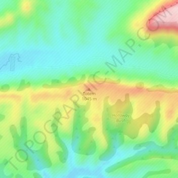 Mappa topografica Totem, altitudine, rilievo