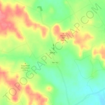 Mappa topografica Norse, altitudine, rilievo