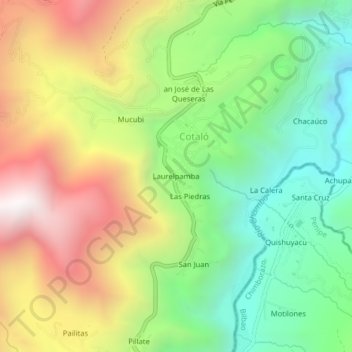 Mappa topografica Laurelpamba, altitudine, rilievo