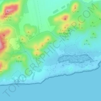 Mappa topografica Calblanque, altitudine, rilievo