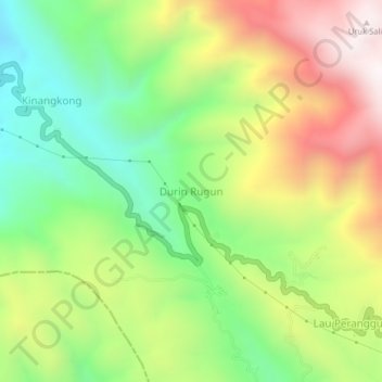 Mappa topografica Durin Rugun, altitudine, rilievo