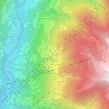 Mappa topografica Tall, altitudine, rilievo