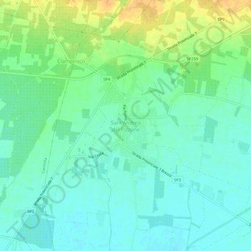 Mappa topografica Sant'Andrea del Pizzone, altitudine, rilievo