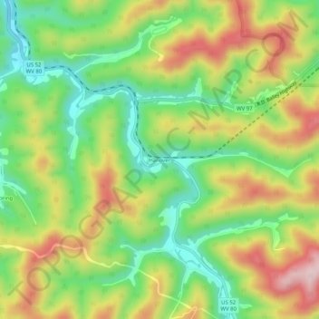 Mappa topografica Hanover, altitudine, rilievo