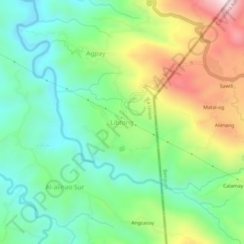 Mappa topografica Libtong, altitudine, rilievo