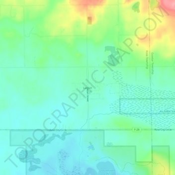 Mappa topografica Lupton, altitudine, rilievo