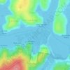 Mappa topografica Port Hacking, altitudine, rilievo