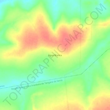 Mappa topografica Água Branca, altitudine, rilievo