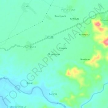Mappa topografica Doondipura, altitudine, rilievo