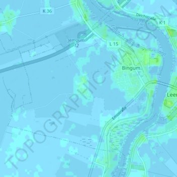 Mappa topografica Bingumgaste, altitudine, rilievo