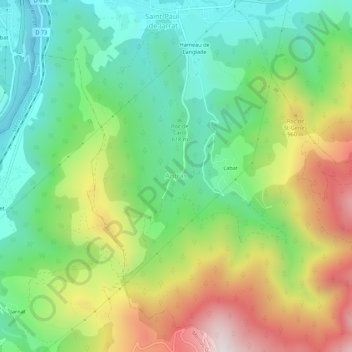 Mappa topografica Antras, altitudine, rilievo