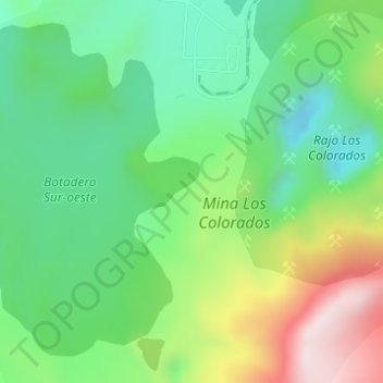 Mappa topografica Punta de Rieles, altitudine, rilievo
