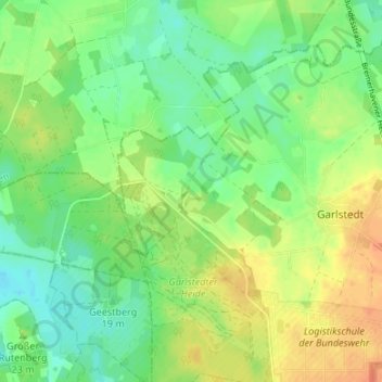 Mappa topografica Buggehorn, altitudine, rilievo
