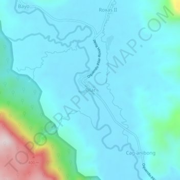 Mappa topografica Pilar, altitudine, rilievo