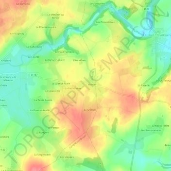 Mappa topografica Le Bas Mortier, altitudine, rilievo