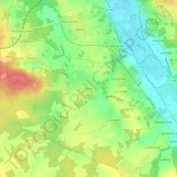 Mappa topografica Treille, altitudine, rilievo
