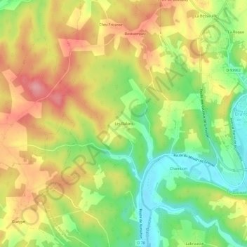 Mappa topografica Les Balans, altitudine, rilievo