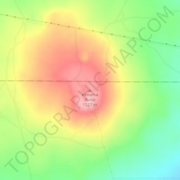Mappa topografica Kimama Butte, altitudine, rilievo
