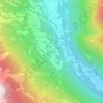 Mappa topografica Corzoneso, altitudine, rilievo