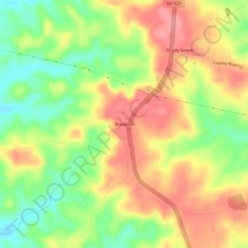 Mappa topografica Brooklyn, altitudine, rilievo