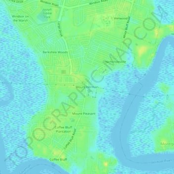 Mappa topografica Mount Herman, altitudine, rilievo
