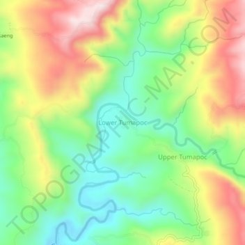 Mappa topografica Lower Tumapoc, altitudine, rilievo